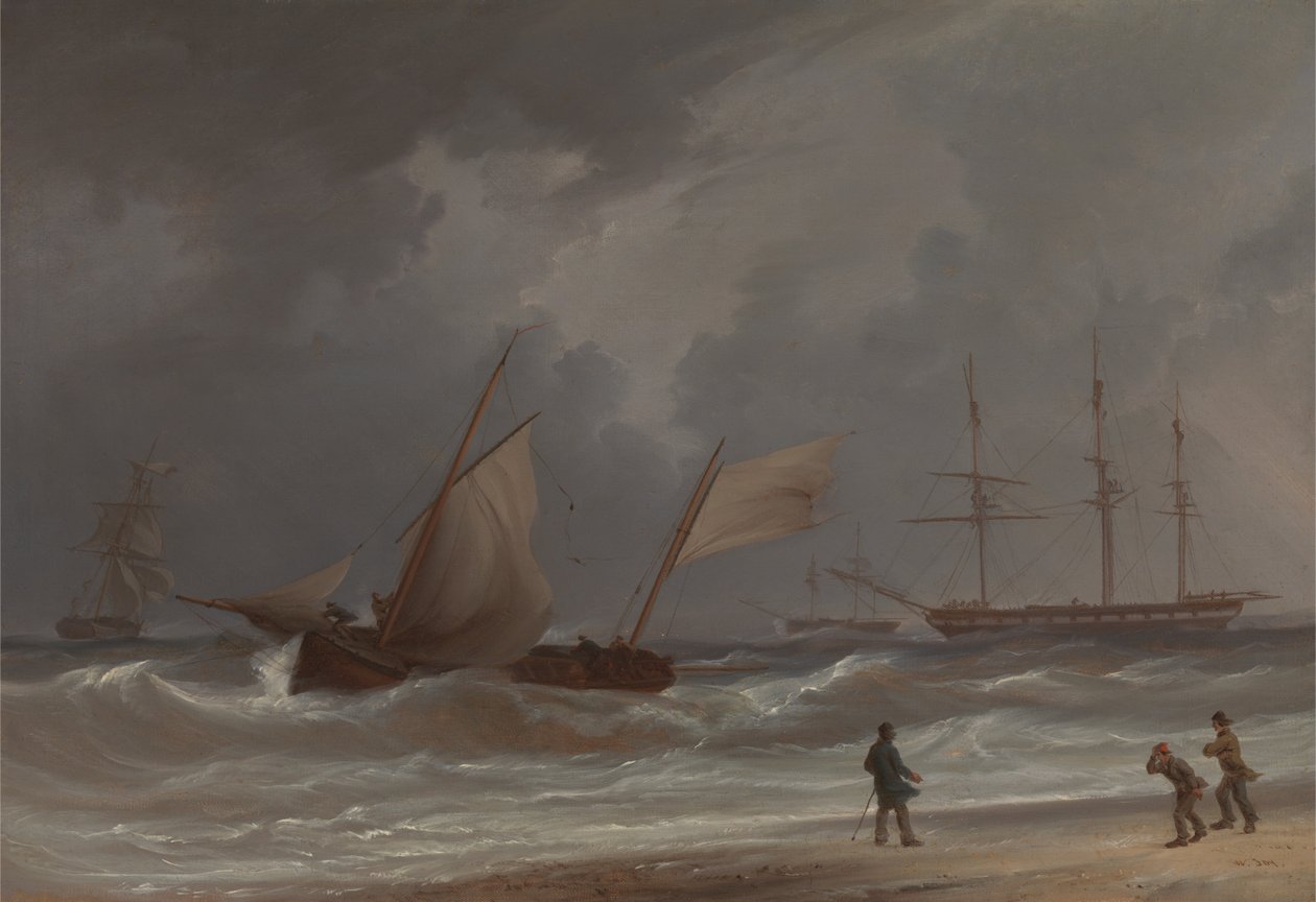 En Lugger som kjører i land i kuling av William Joy