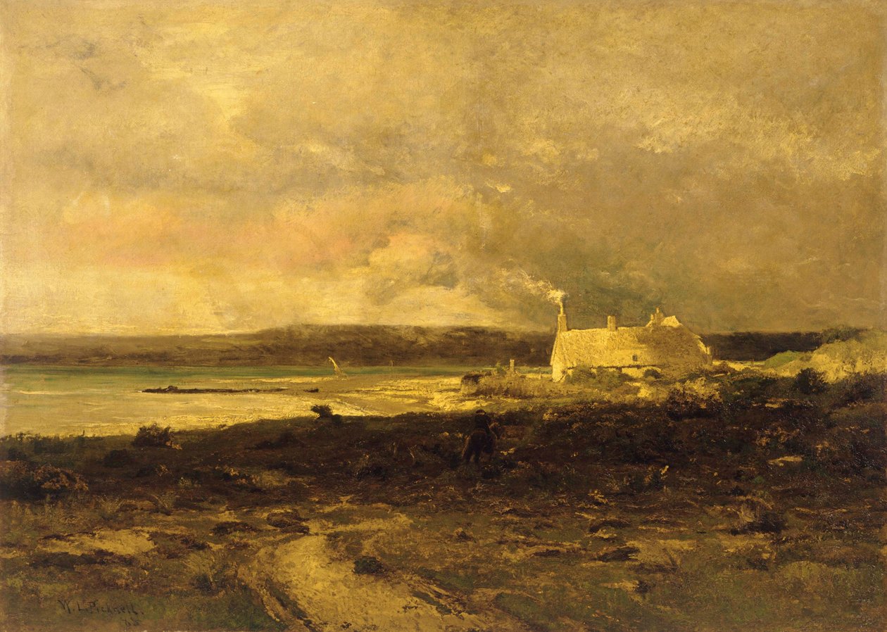 Hytte ved sjøen av William Lamb Picknell