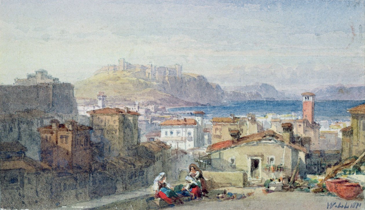 Napoli, 1800-tallet; akvarell; av William Leighton Leitch