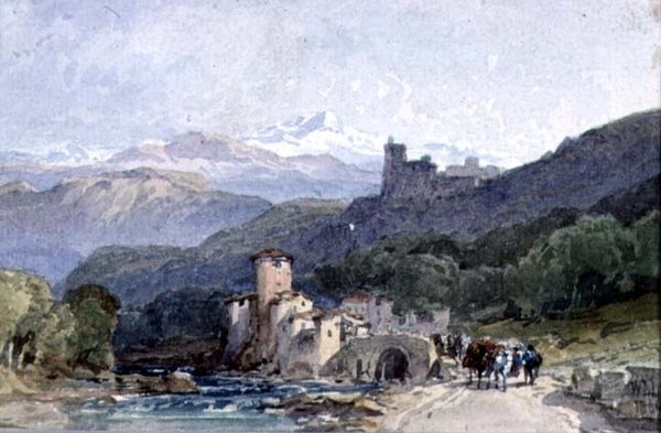 Street of Aquila, 1800-tallet av William Leighton Leitch