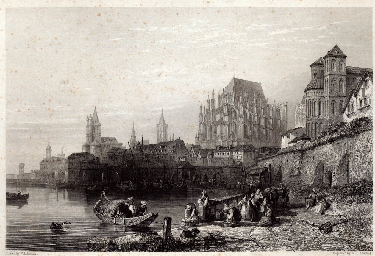 Byen Köln, gravert av M.J. Sterling av William Leighton Leitch
