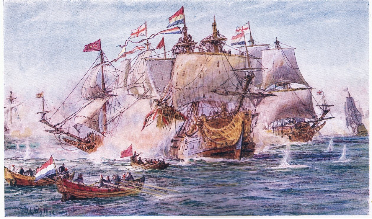 Blake og Tromp-perioden for de nederlandske krigene, 1915 av William Lionel Wyllie