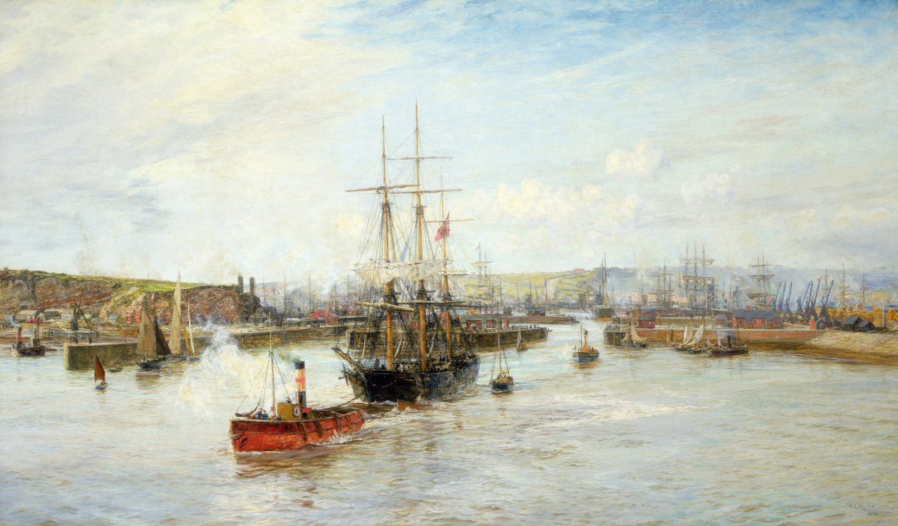 Inngang til Barry Dock, Sør-Wales, 1897 av William Lionel Wyllie
