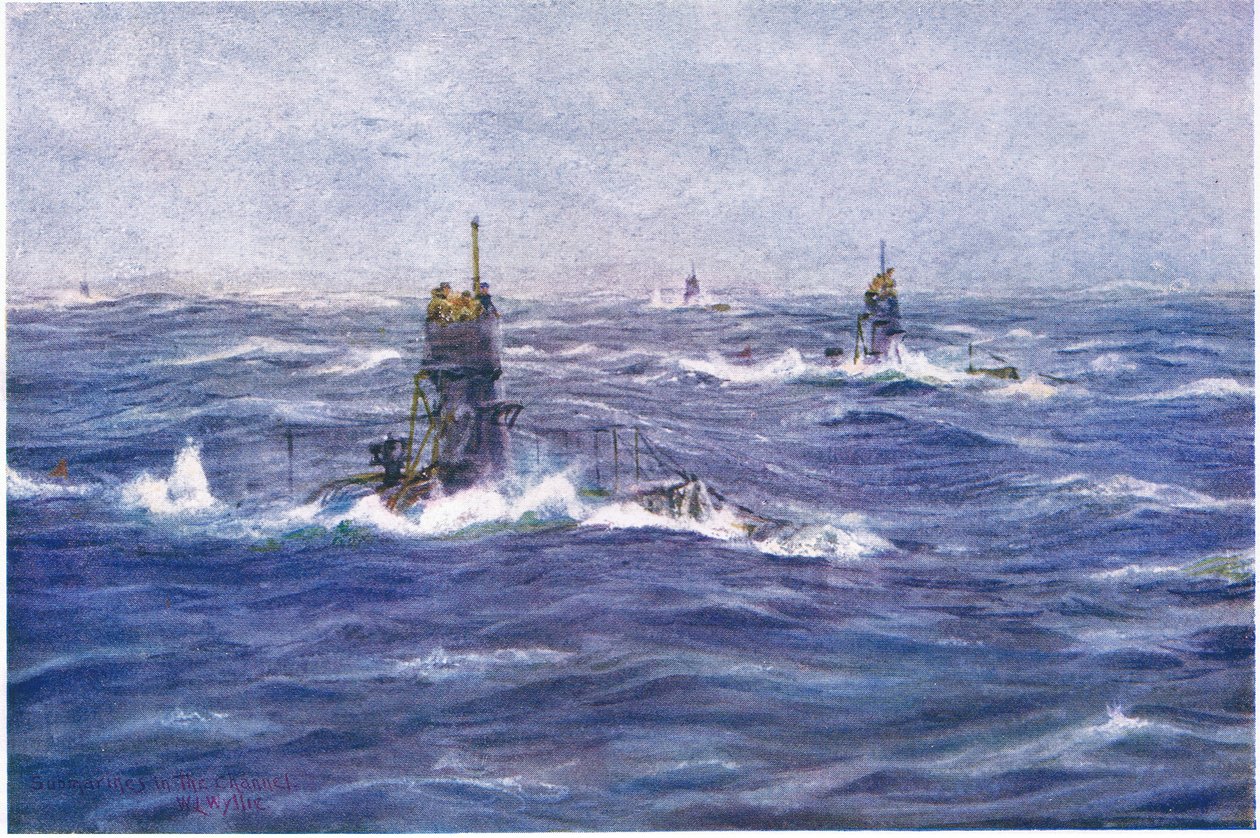 Ubåter i kanalen, 1915 av William Lionel Wyllie