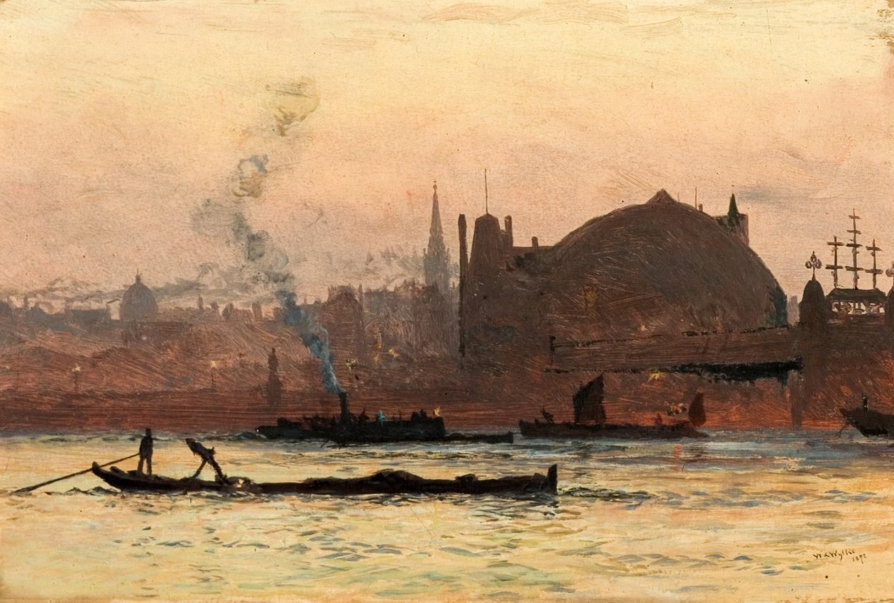 Themsen nær Charing Cross, London, 1892 av William Lionel Wyllie