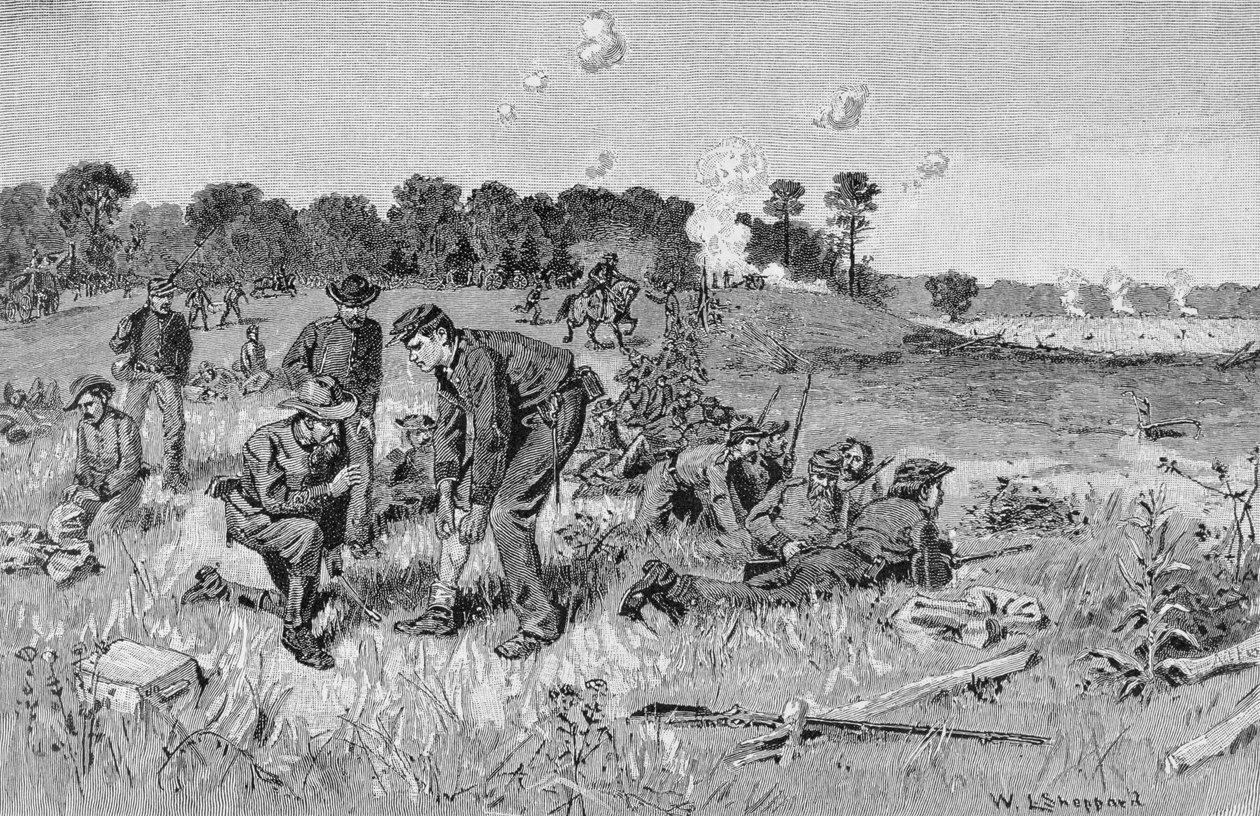 Konfødererte linje venteordrer i villmarken, illustrasjon fra 