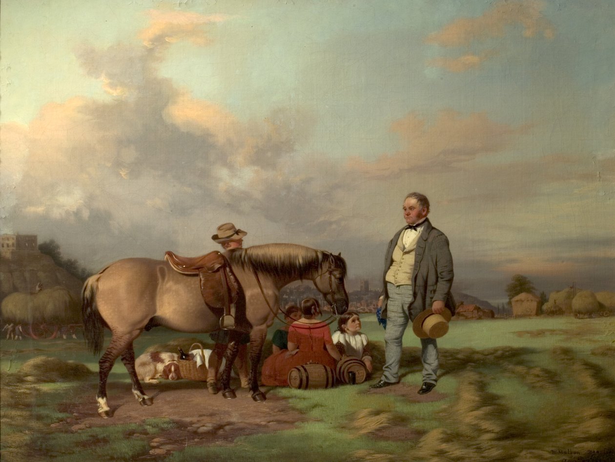 Joseph Fenton med sin familie på Meadows, Nottingham, 1840 av William Malbon