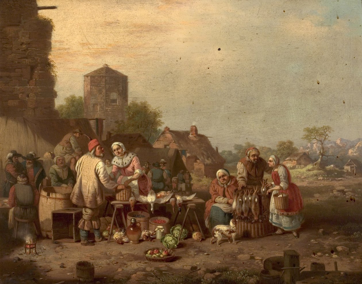 Landsbymarkedsscene av William Malbon