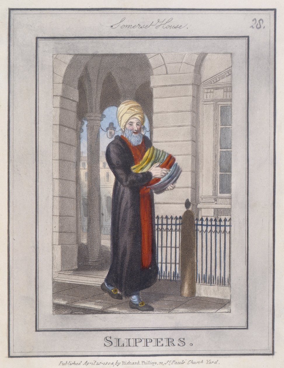 Tøfler, fra Description of the Plates, Representing the Itinerant Traders of London... av William Marshall after Craig