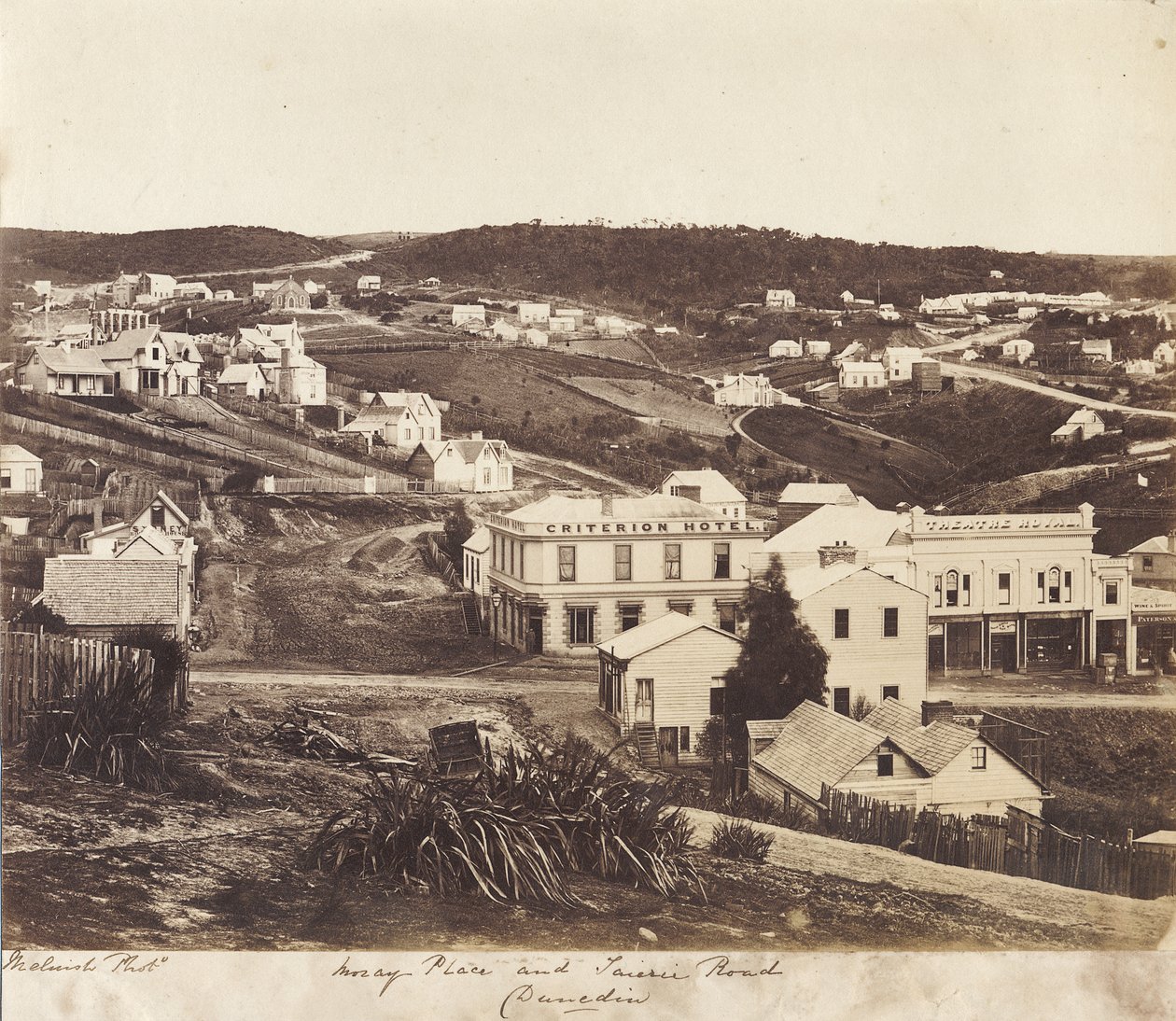 Moray Place og Taieri Road, Dunedin (albumintrykk) av William Meluish