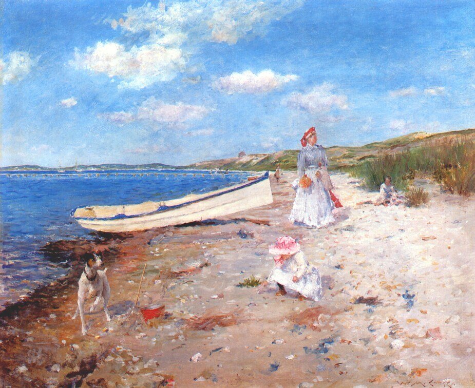 En solrik dag på Shinnecock Bayn av William Merritt Chase
