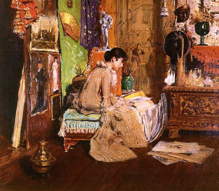 I Studio Corner av William Merritt Chase