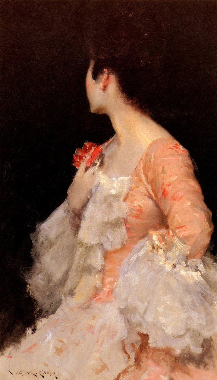 Portrett av en Ladyn av William Merritt Chase