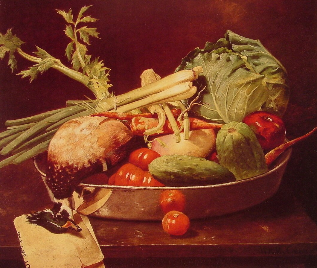 Stilleben med Vegetablen av William Merritt Chase