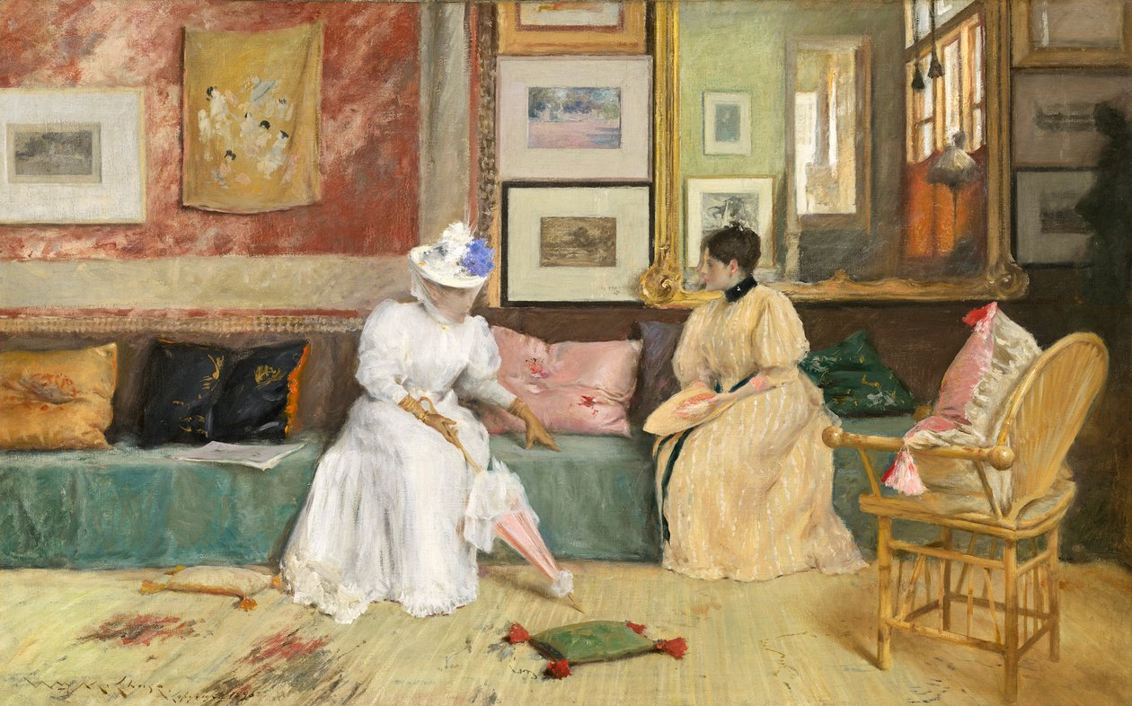 En vennlig samtale, 1895 av William Merritt Chase