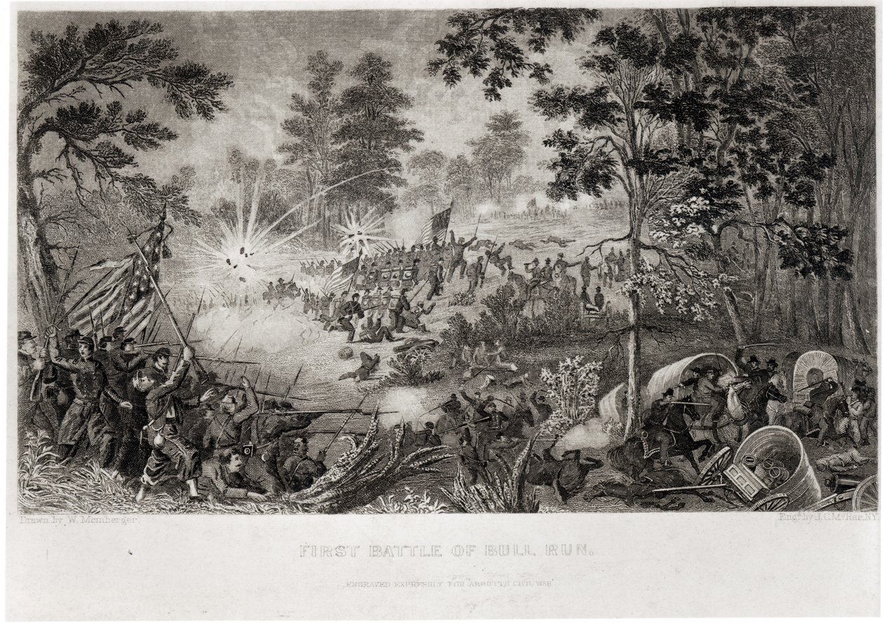 Det første slaget ved Bull Run, 21. juli 1861, gravert av J.C. McRae av William Momberger