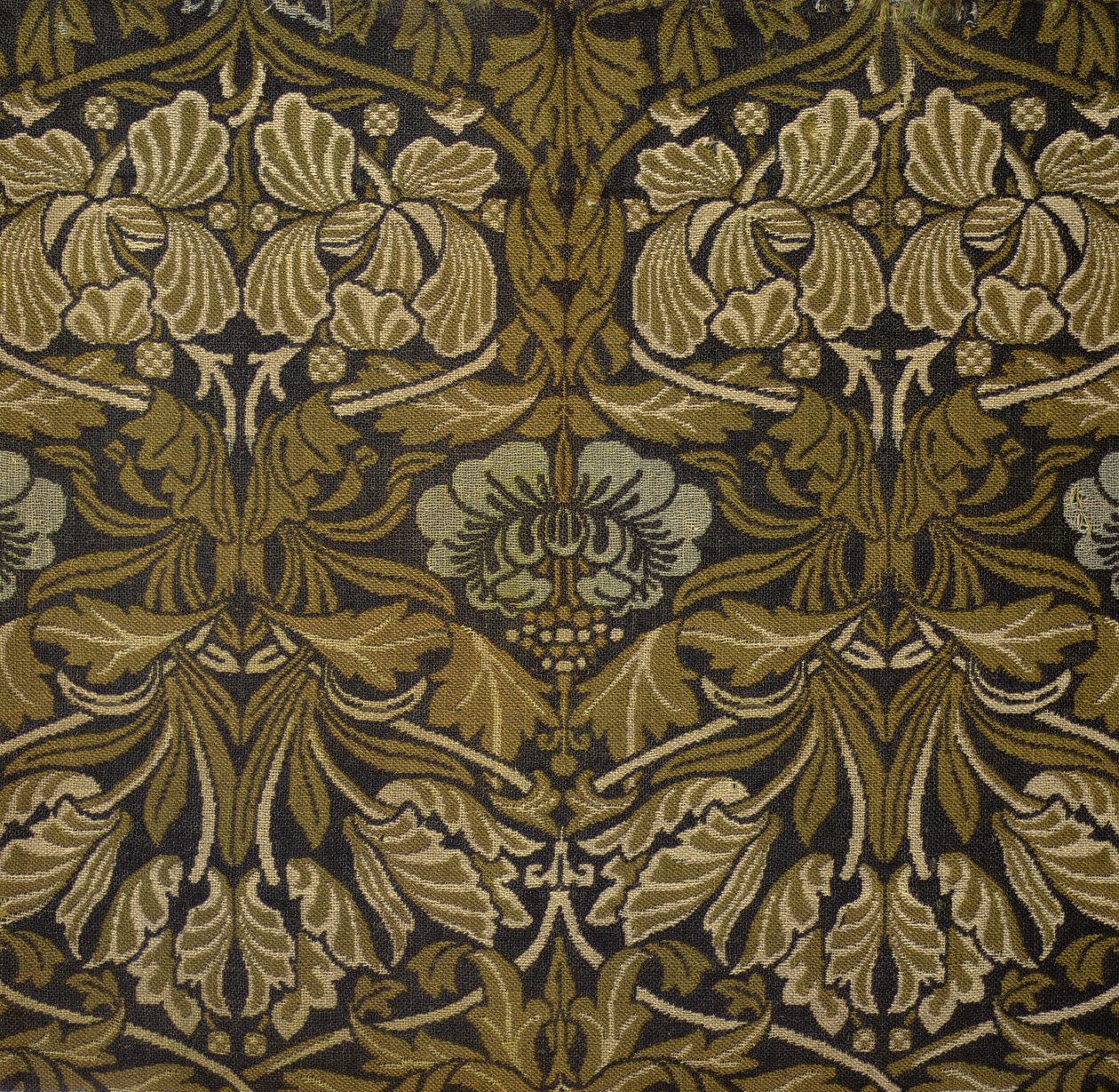 Detalj av en gardin, Tulip and Rose Design (bomull) av William Morris