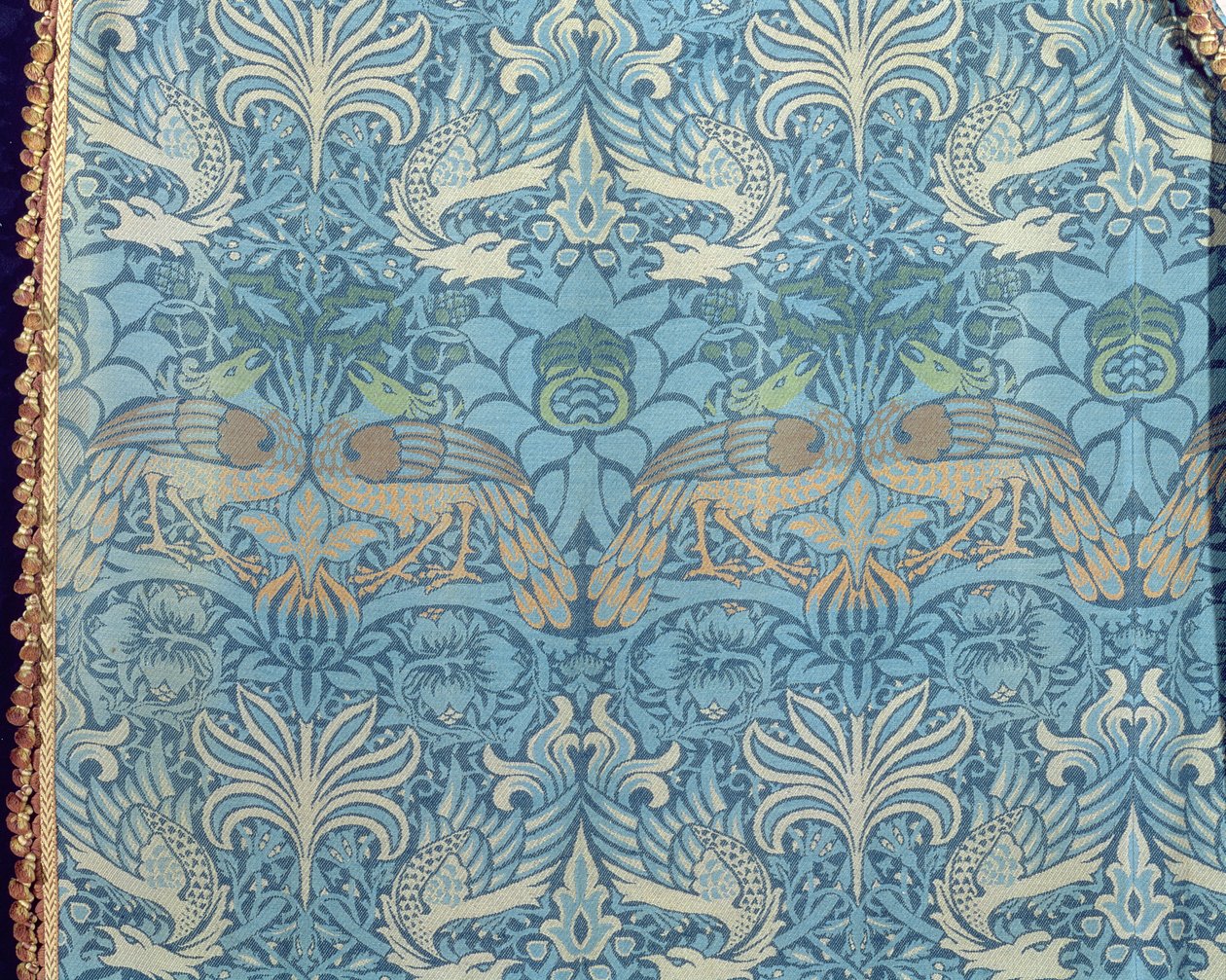 Peacock and Dragon, 1878 (vevd ull og panel med originale detaljer) (detalj) (se også 116561) av William Morris