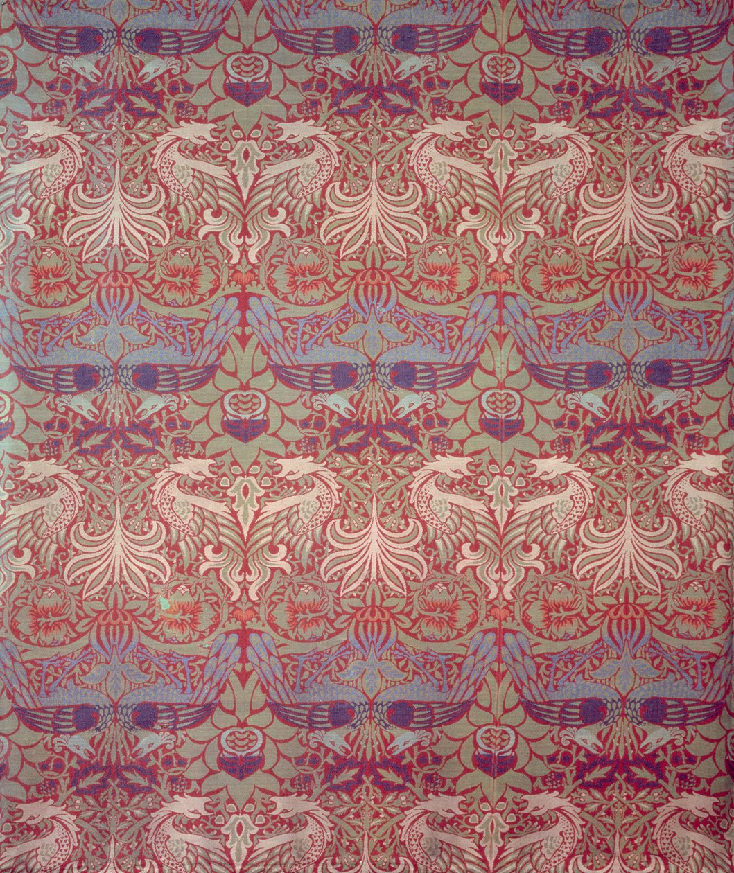 Peacock and Dragon, produsert av Morris & Co., 1878 (vevd ullpanel med originale detaljer) av William Morris