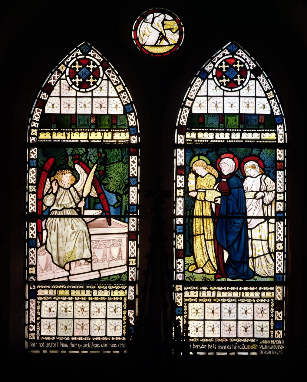 The Three Maries at the Sepulchre, 1862 (farget glass) av William Morris