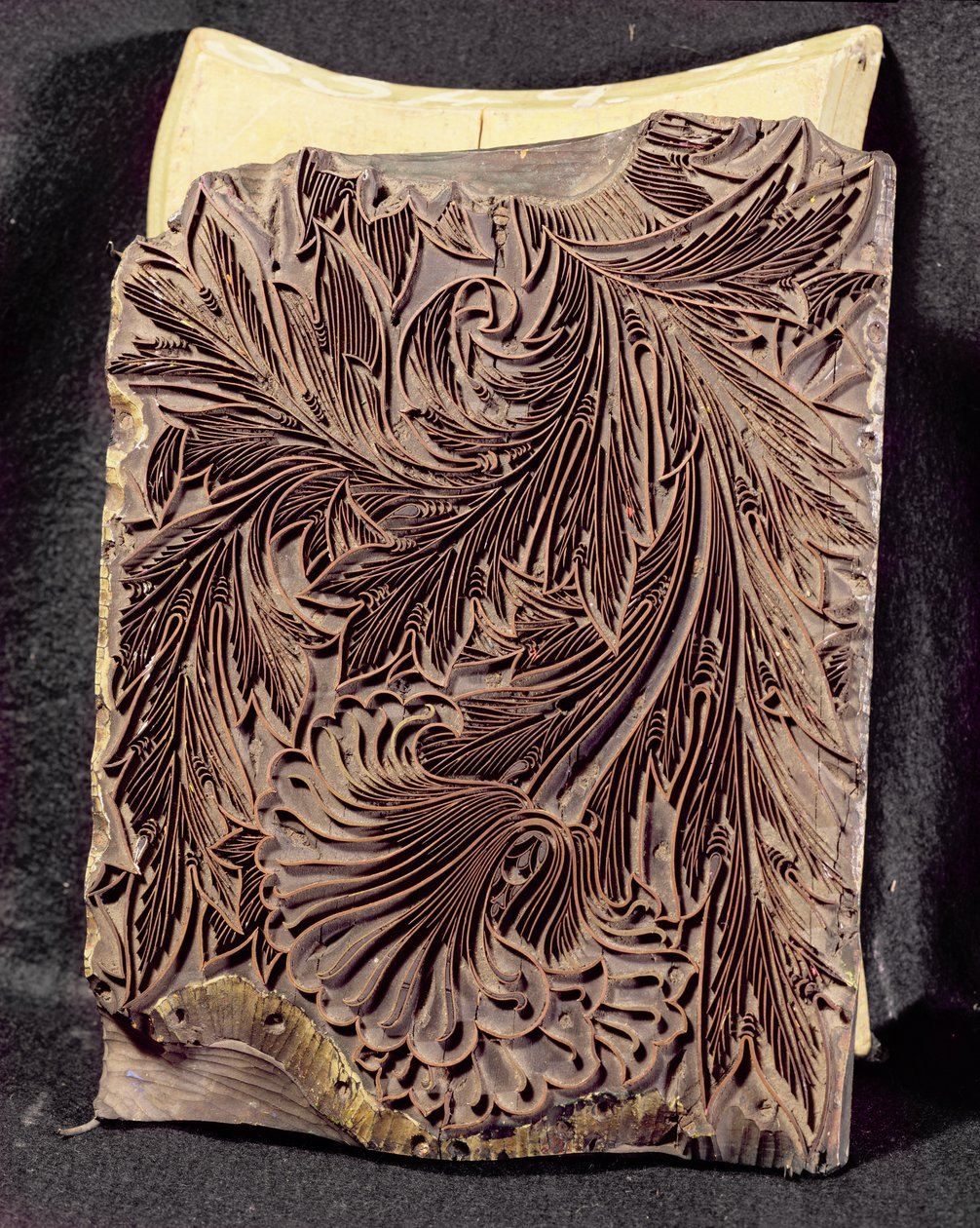 Tulip design trykkblokk, 1875 (utskåret tre) av William Morris