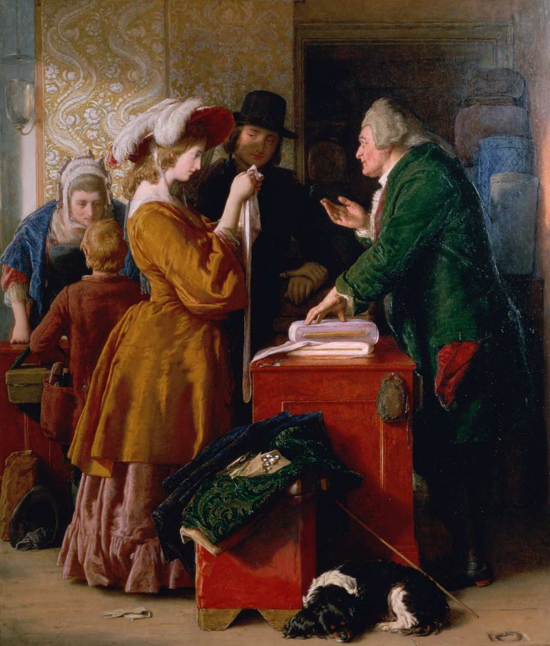 Velger brudekjolen, fra kapittel 1 av "The Vicar of Wakefield" av Oliver Goldsmith av William Mulready