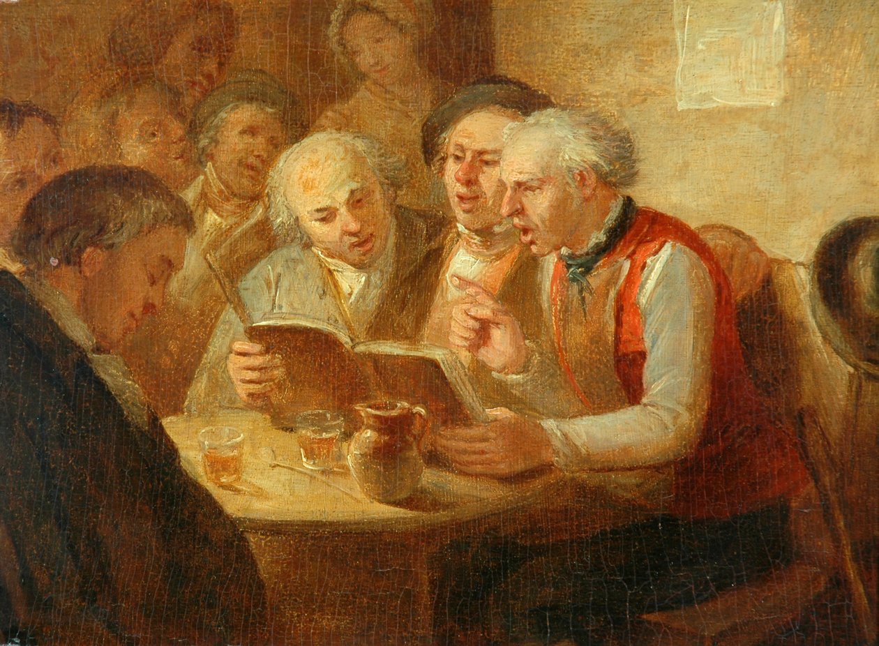 The Rehearsal (olje på trepanel) av William Mulready