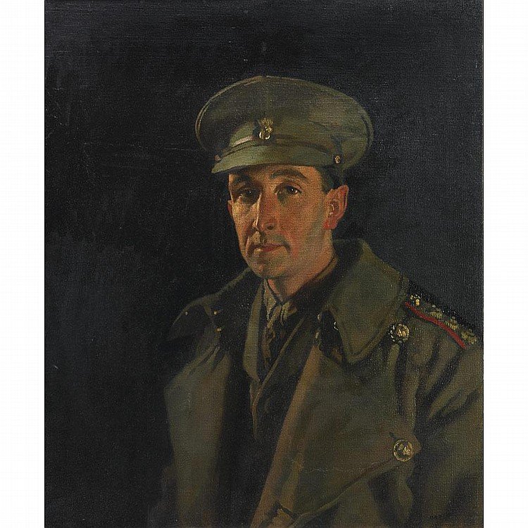 Portrett av Captain Wood fra Royal Inniskilling Fusiliers av William Orpen
