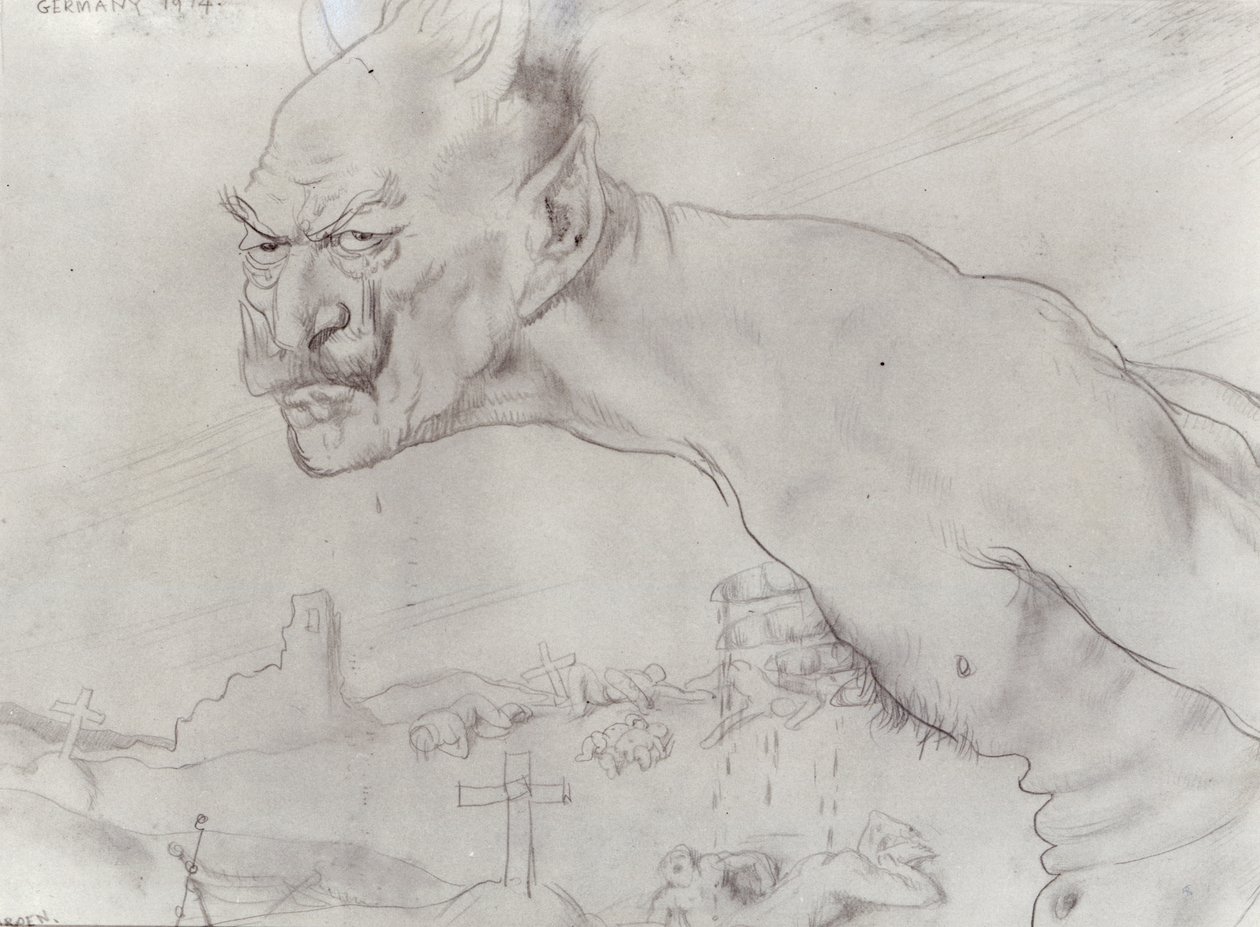 Kaiser Wilhelm som djevelen, 1914 av William Orpen