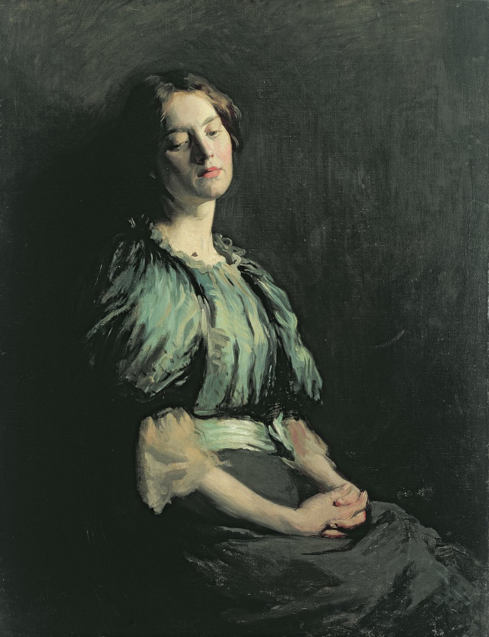 Portrett av en jente i grønn kjole, 1899 av William Orpen