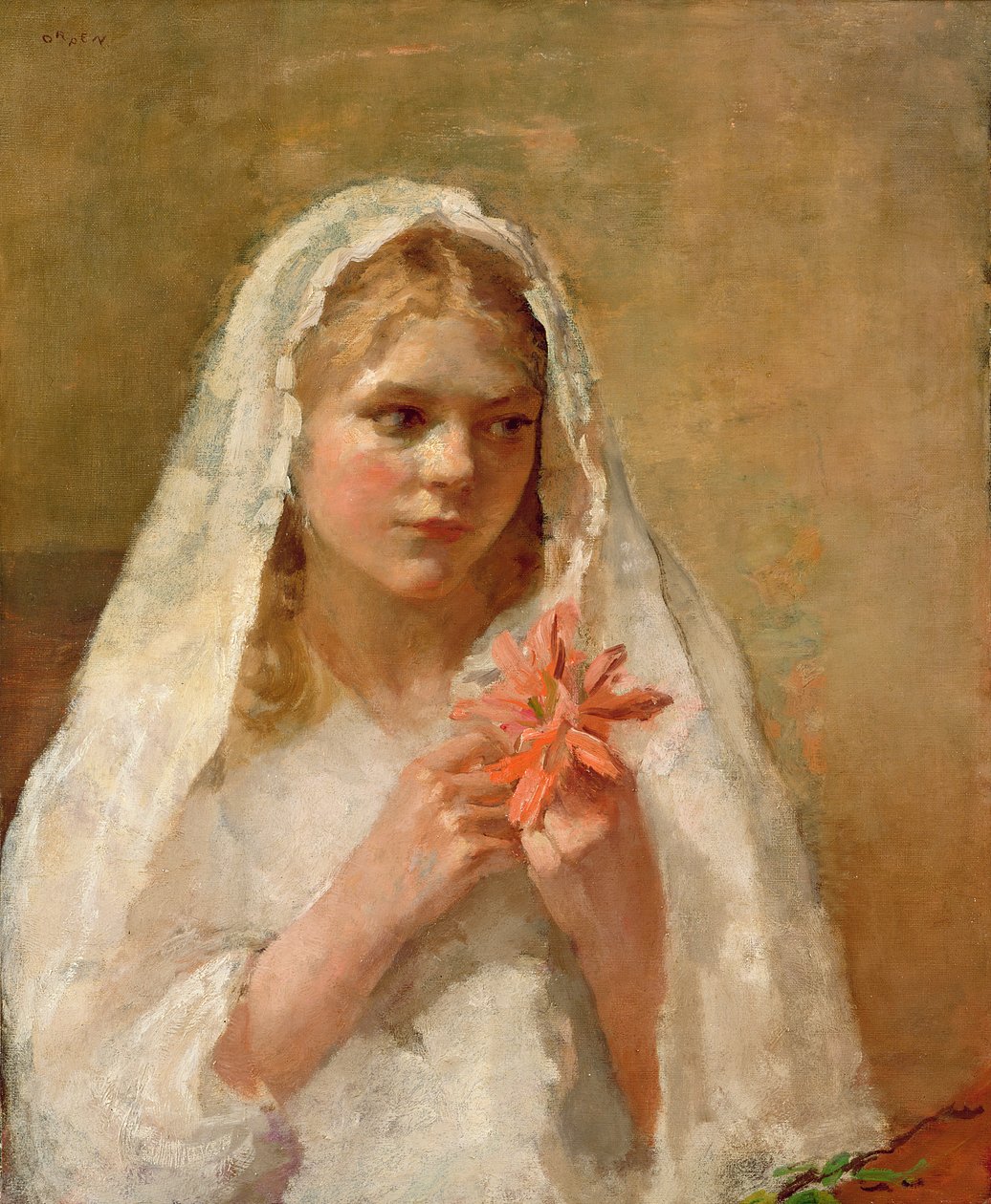 Den første nattverden - kunstnerens datter av William Orpen