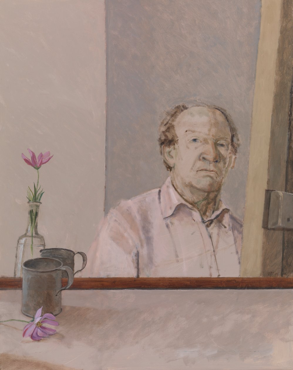 Selvportrett med krus, 2009 av William Packer