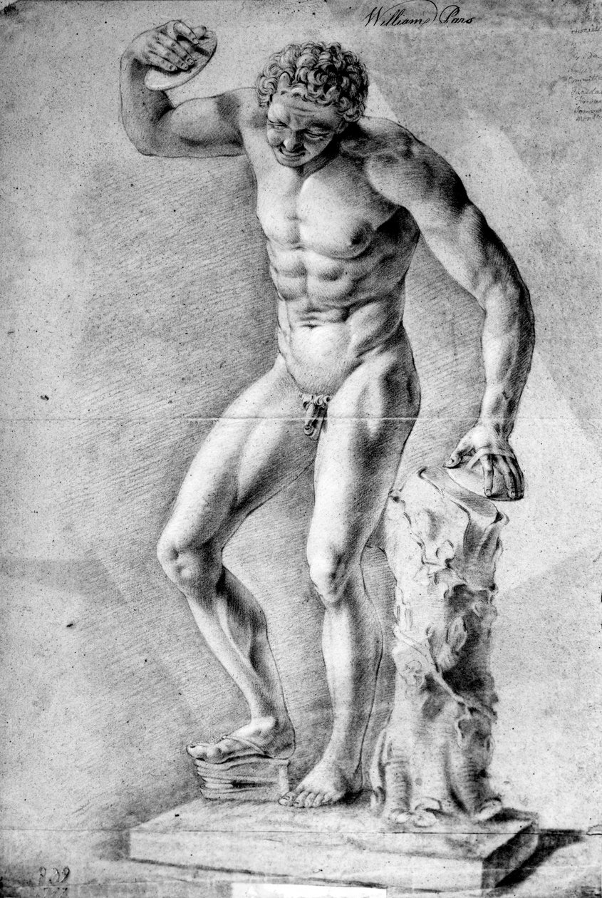 Studie av en cymbalspiller av William Pars