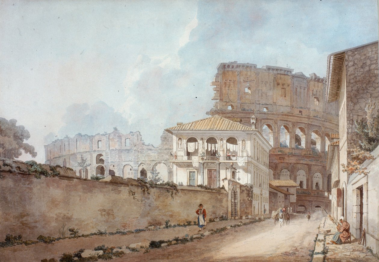 Colosseum, Roma (wc og blyant på lagt papir) av William Pars