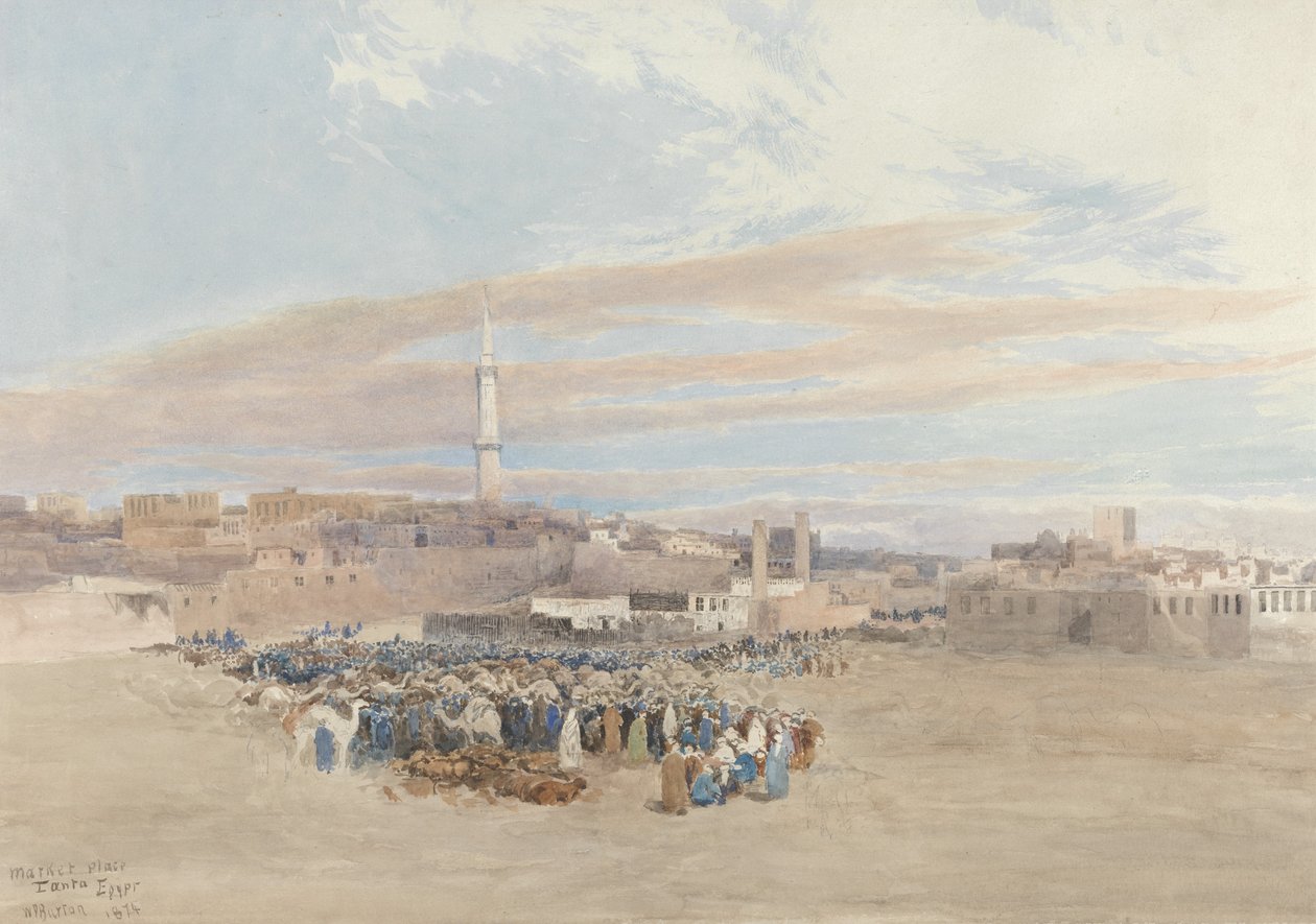 The Market Place, Tanga, Egypt, 1874 (wc over grafitt) av William Paton Burton