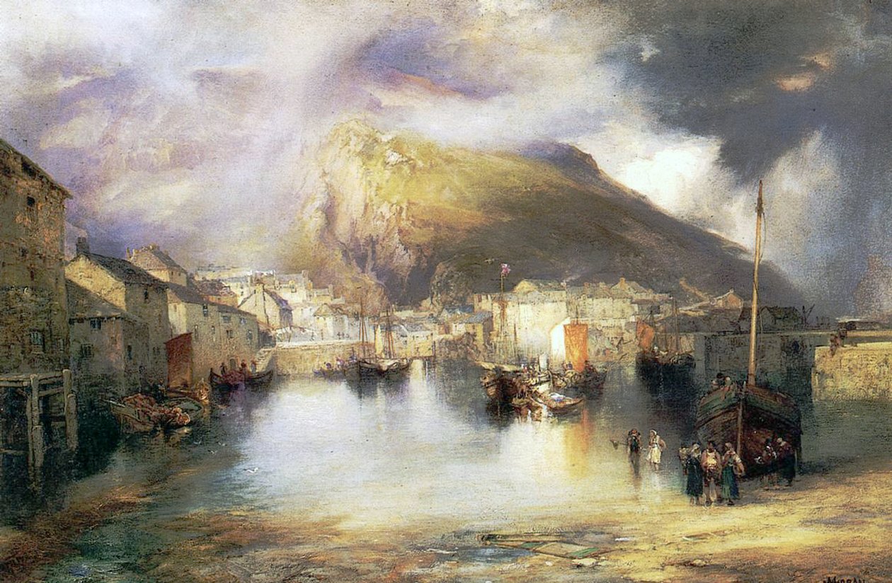 Polperro, Cornwall, 1907 av William Penn Morgan