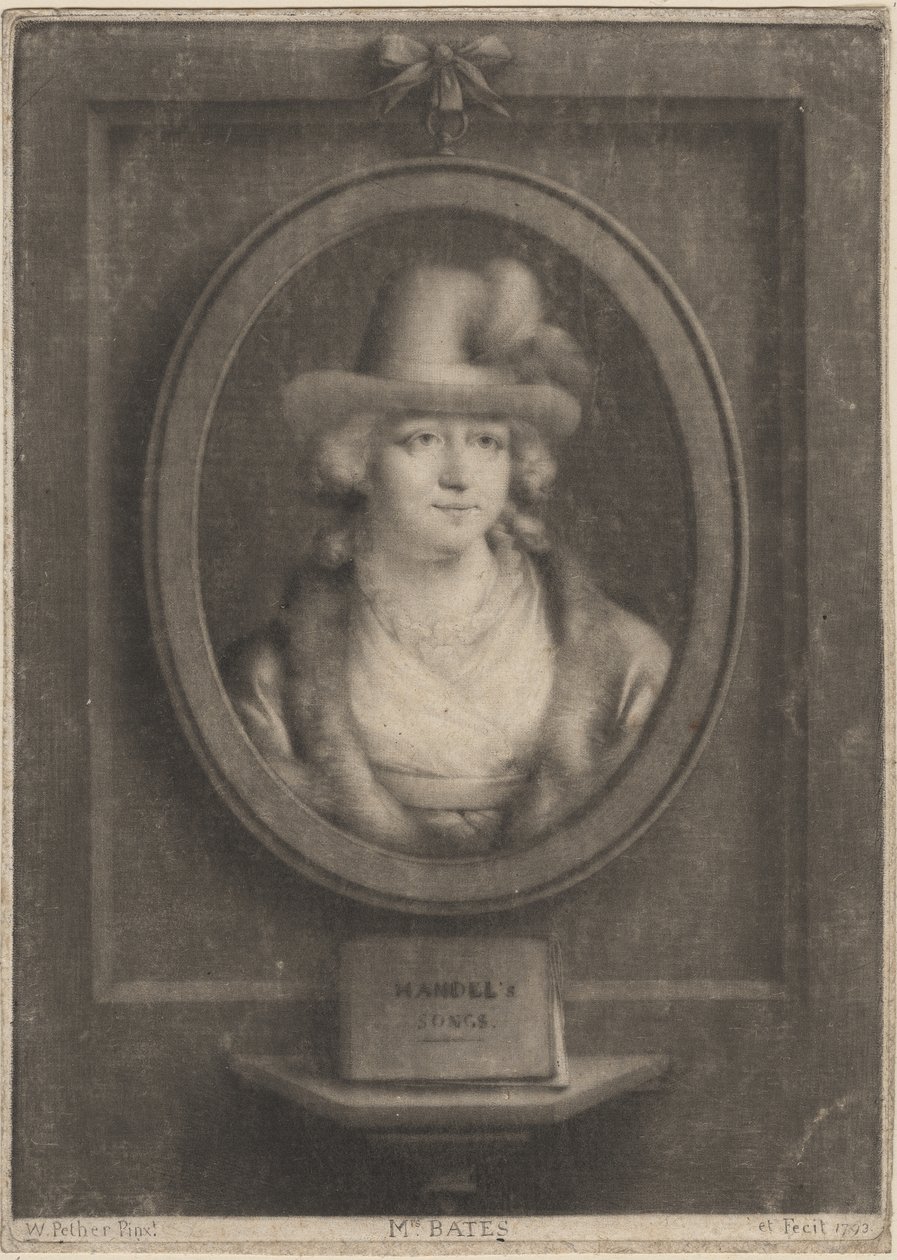 Mrs. Bates, 1793 (mezzotint) av William Pether
