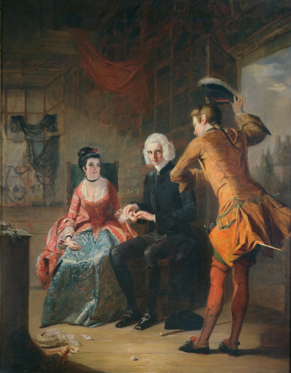 Scene i Paris-butikken fra A Sentimental Journey, 1841 av William Powell Frith