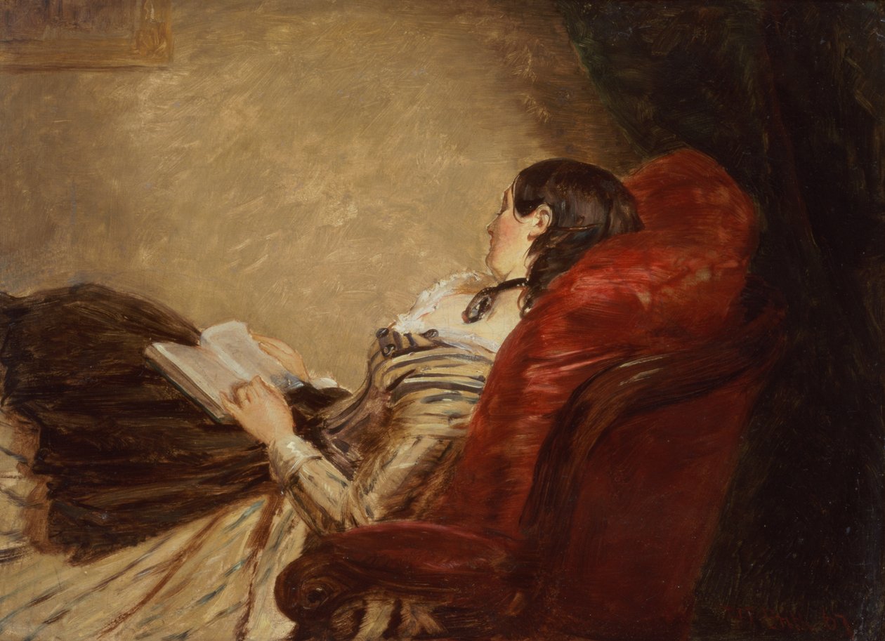 Skisse av kunstnerens kone sover i en stol, 1867 av William Powell Frith