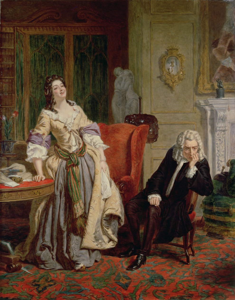 The Rejected Poet: Alexander Pope og Lady Mary Wortley Montagu i 1863 av William Powell Frith