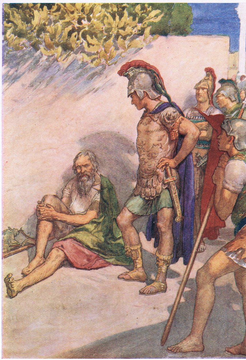Alexander og Diogenes, fra Plutarch Lives utgitt av T C & E C Jack Ltd, 1920-tallet av William Rainey