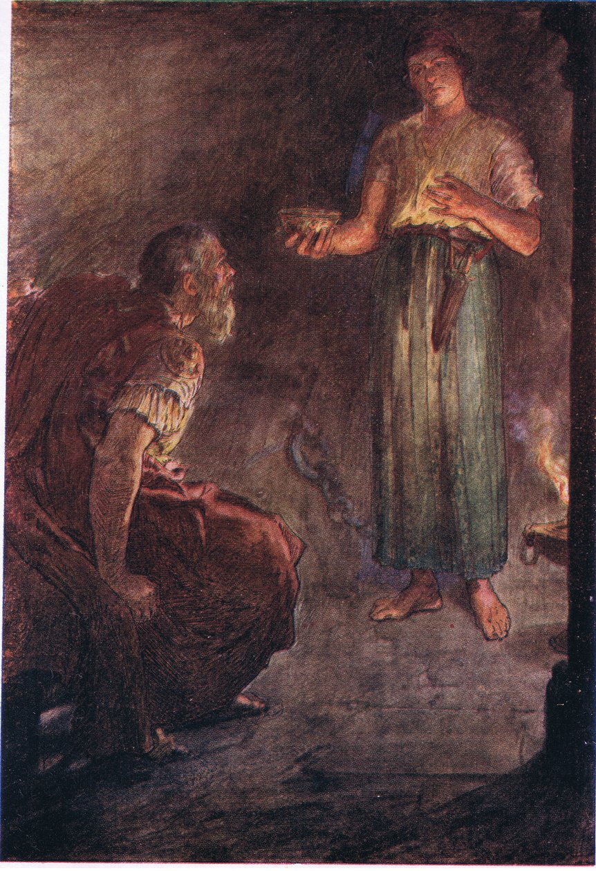 Philopoemen in prison, fra Plutarch Lives utgitt av T C & E C Jack Ltd, 1920-tallet av William Rainey