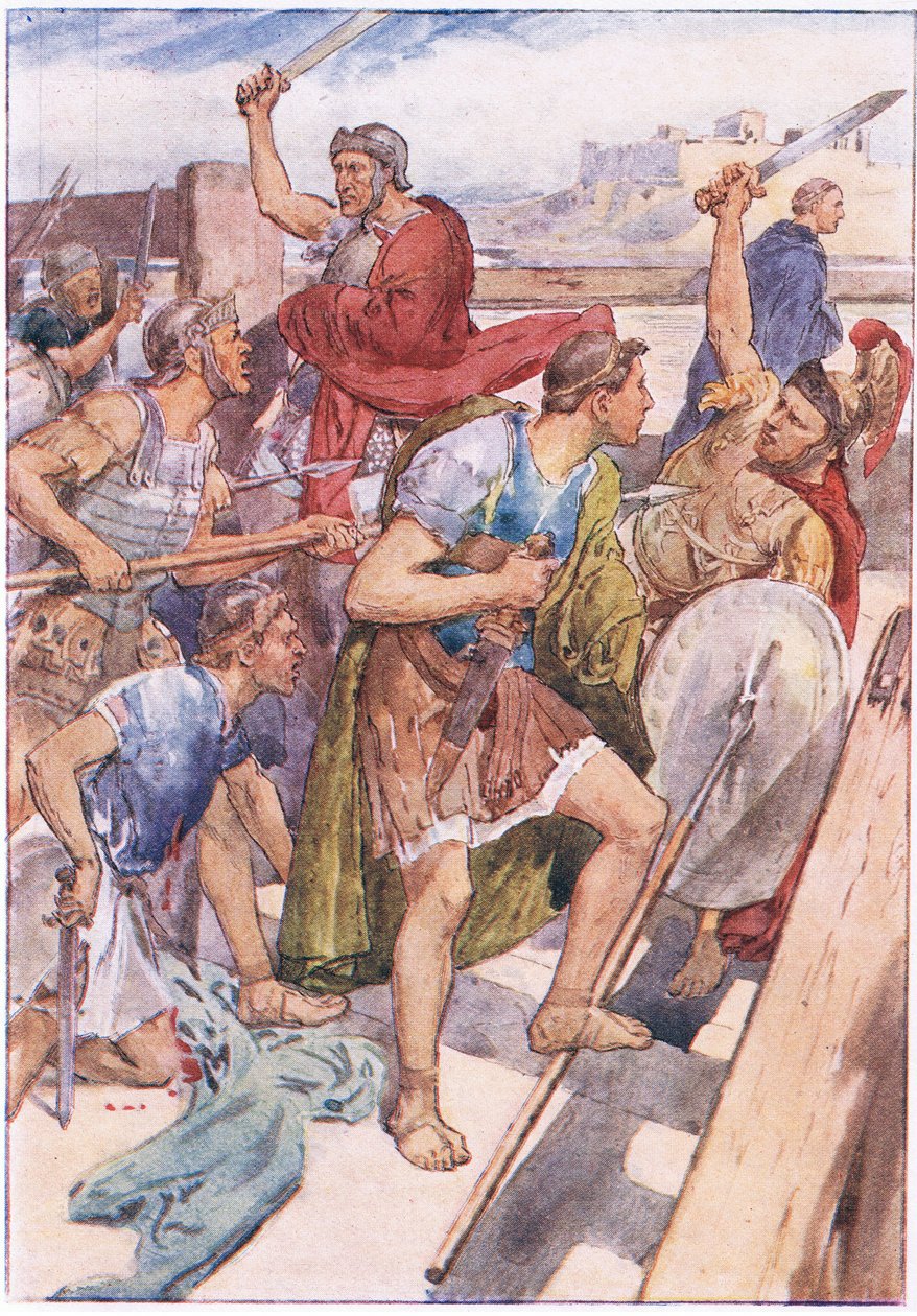 Jakten på Caius Gracchus, fra Plutarch Lives utgitt av T C & E C Jack Ltd, 1920-tallet av William Rainey