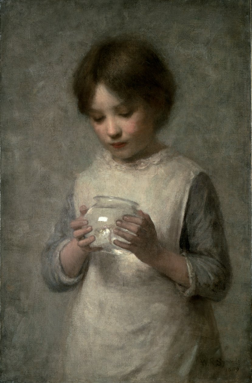 Jente med en sølvfisk, 1889 av William Robert Symonds