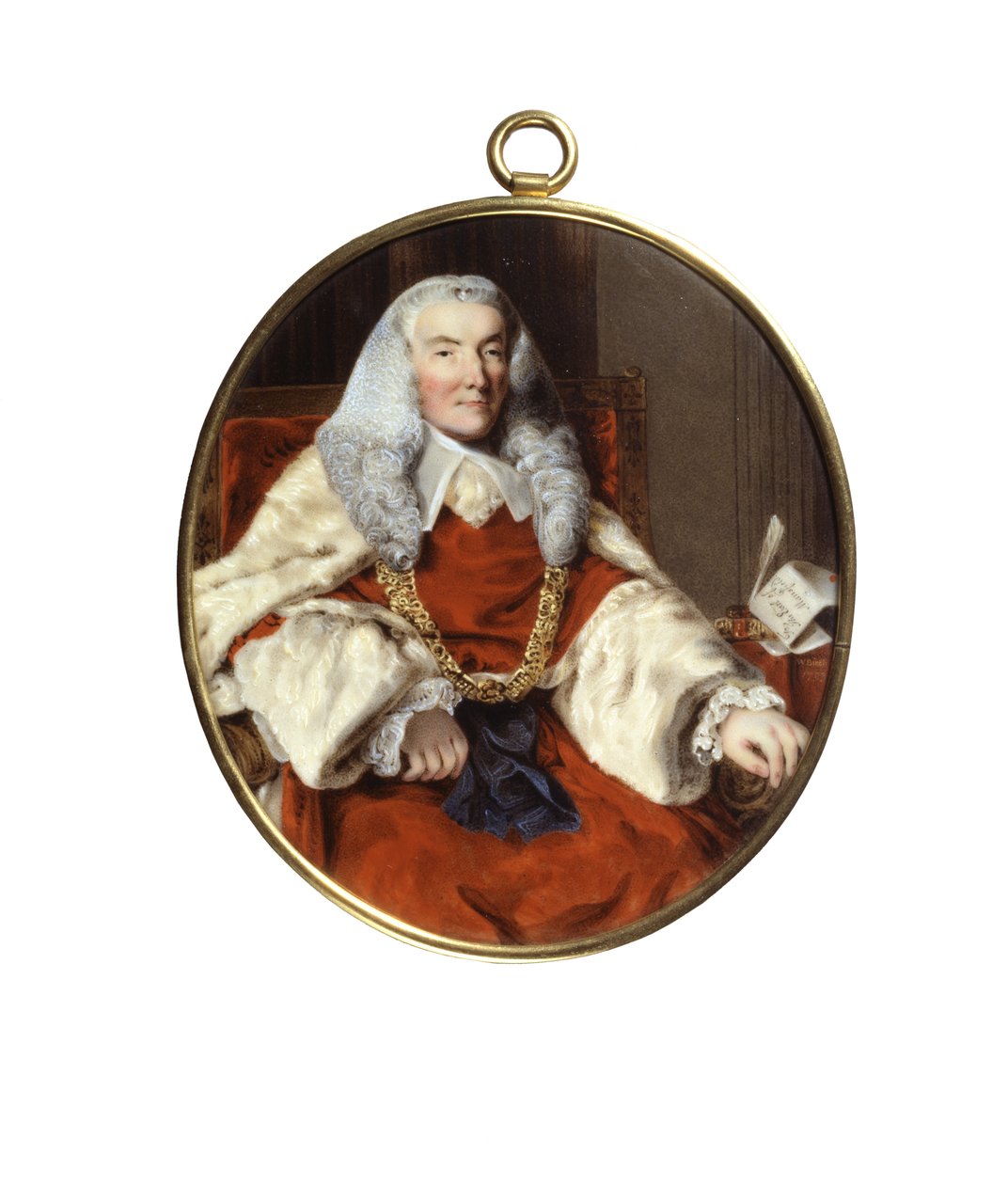Portrett av Sir William Murray, 1. jarl av Mansfield (emalje på kobber) av William Russell Birch