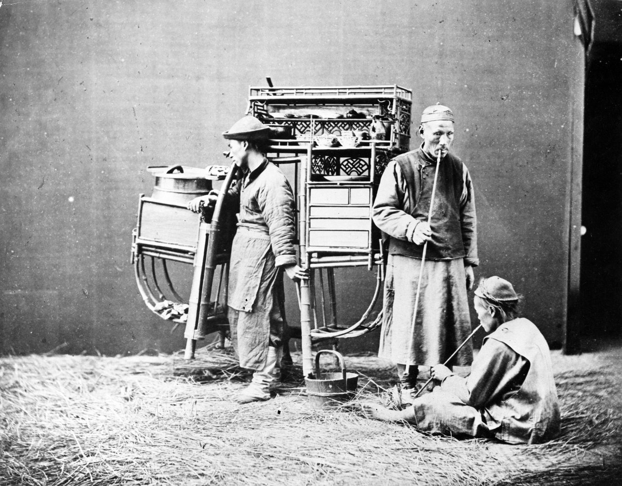 Posert portrett av en gatematselger, ca. 1875 av William Saunders