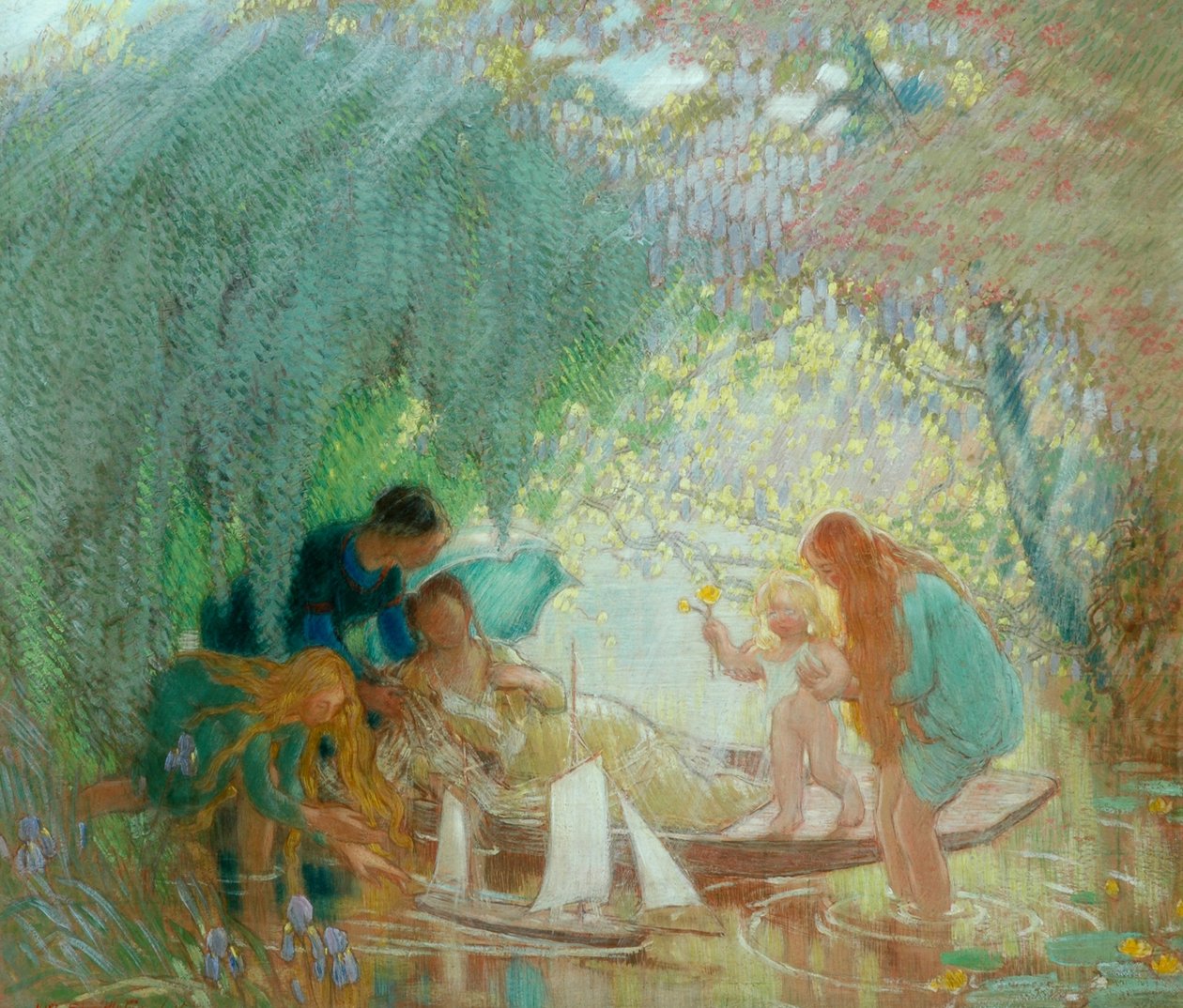 The Days of Childhood, 1915 og 1925 (olje på papir) av William Shackleton