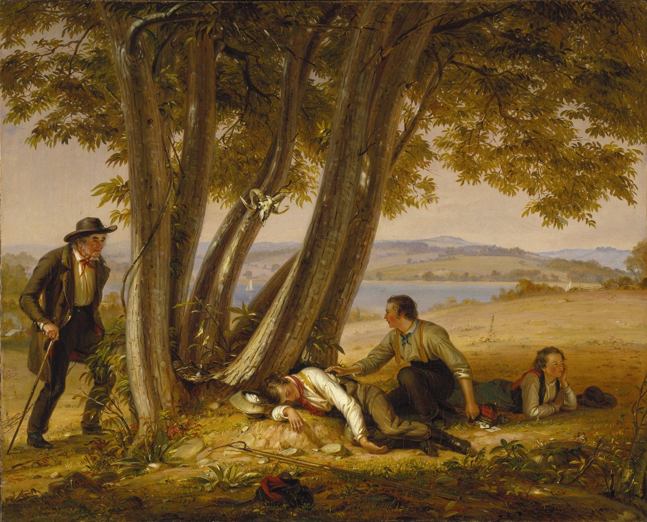 Fanget lur (gutter fanget lur i et felt) av William Sidney Mount