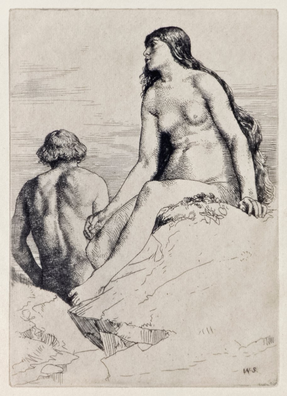 Happy State of Adam and Eva from Paradise Lost av John Milton (1608-1674) en serie på 12 illustrasjoner etset av William Strang (1859-1921) av William Strang