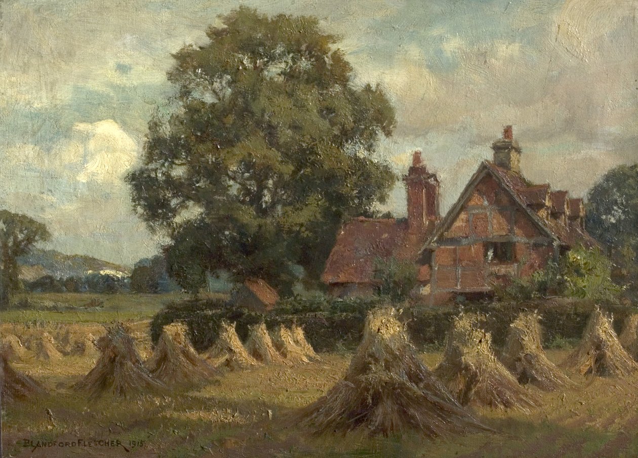 Bletchworth Quarry, sett fra Lower Lane Cottages, Dorking, Surrey, 1915 av William Teulon Blandford Fletcher